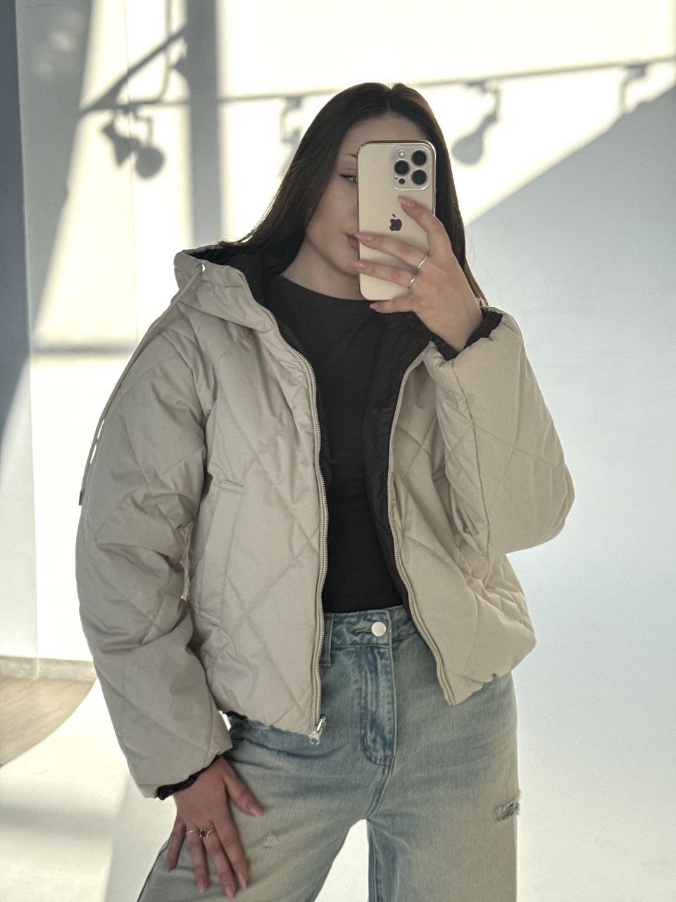 Куртка женская (демисезонная) STOLNIK 6107 (двухсторонняя)