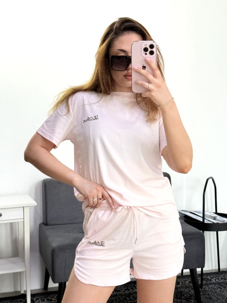 Комплект женский (футболка к/р + шорты) Fashion Chen A96157