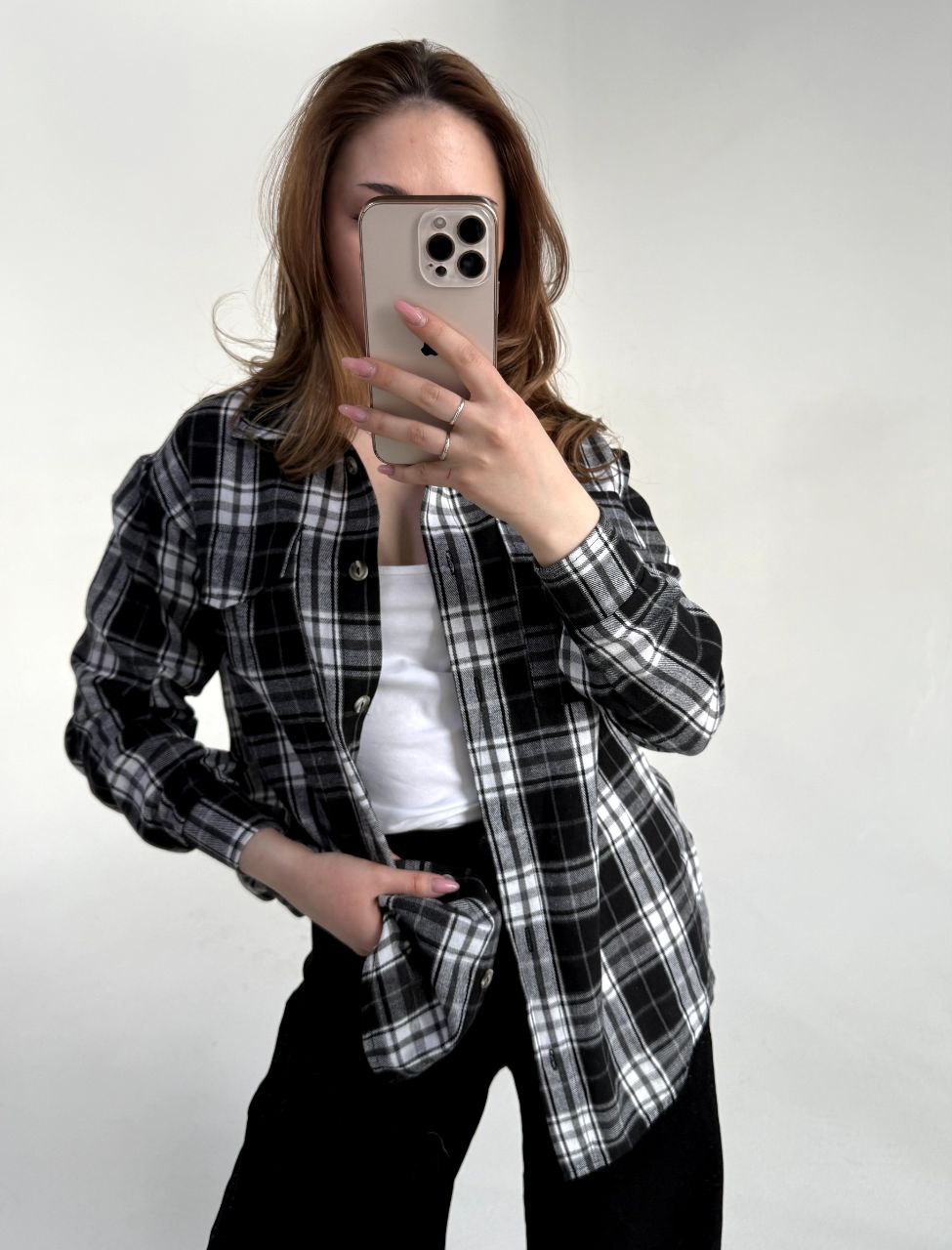 Рубашка женская (B) STOLNIK У306 (в клетку)